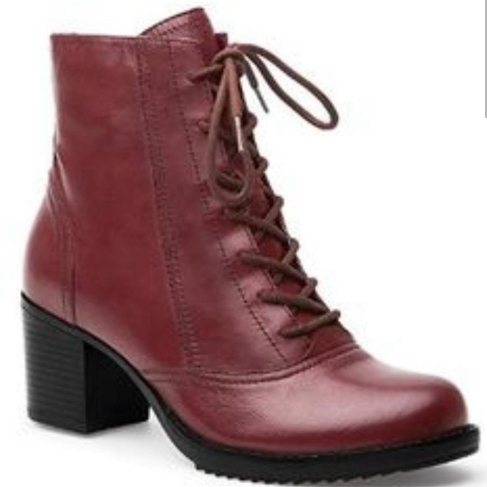Dansko Ames Red Leather Lace Up Ankle Boot US 9.5 EU 40